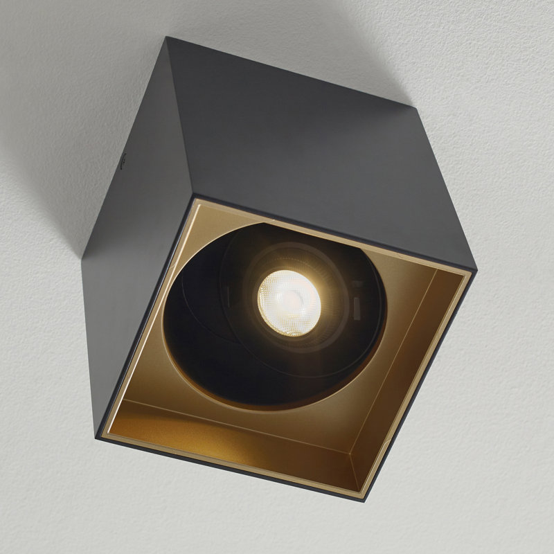 Exo 1 - Light LED Flush Mount, 2700K, Matte Black/Gold Haze