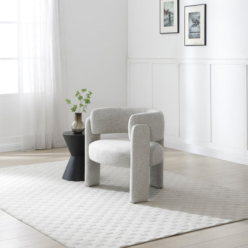 Upholstered Accent Chair, Beige, 72cm H x 84cm W x 71cm D