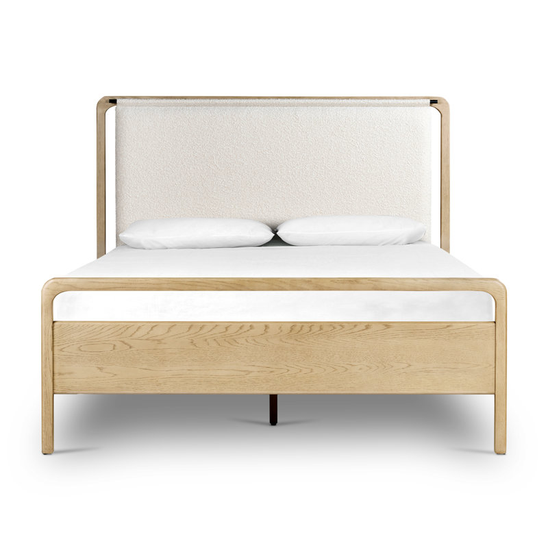 Rosedale Upholstered Bed, Queen, Tan/White