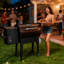 Kingchii 456 pieds carrés Barbecue en bois avec fumoir et barbecue à granules de bois avec contrôle automatique de la température, pieds pliants pour terrasse extérieure, bronze