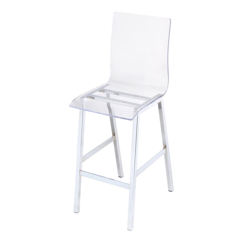 Ensemble de 2 chaises sans accoudoirs transparentes et chromées