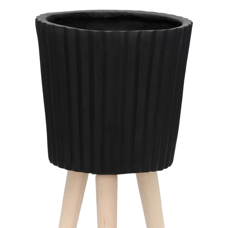 Pot à fleurs noir de 12 po, parfait pour la piscine, les plantes grasses sur le toit et les jardins intérieurs