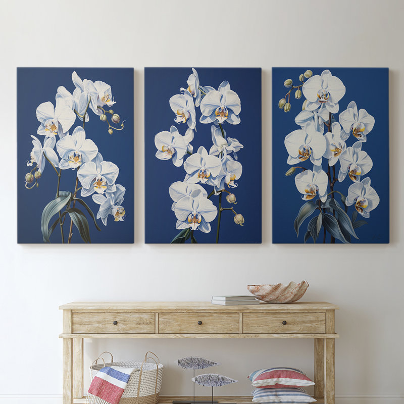 Floral Study Series LVI - Ensemble de toiles tendues avec châssis Premium - Prêt à être accroché