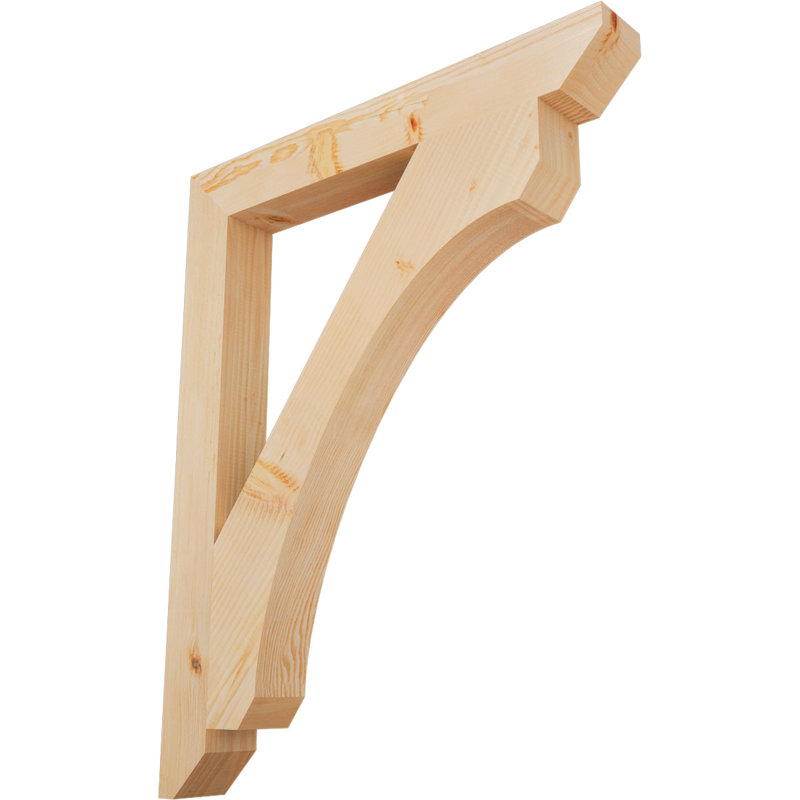 Support en bois / corbeau, Douglas (lisse), 40" H x 3.5" W x 32" D