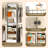Closet Organizer Tower With Shelves And Extendable Hanging Rods, 45.28–60.86" Wide, White