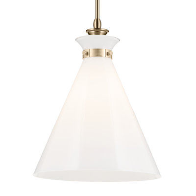 1 Light Updated Traditional Pendant with Glass