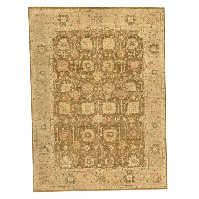 Tapis beige et beige noué à la main de haute qualité
