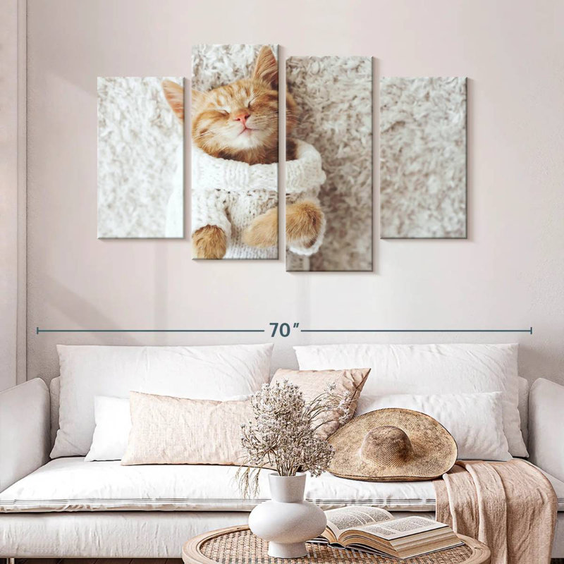 Chat Brampt dans un chandail, H 32 po x l 52 po
