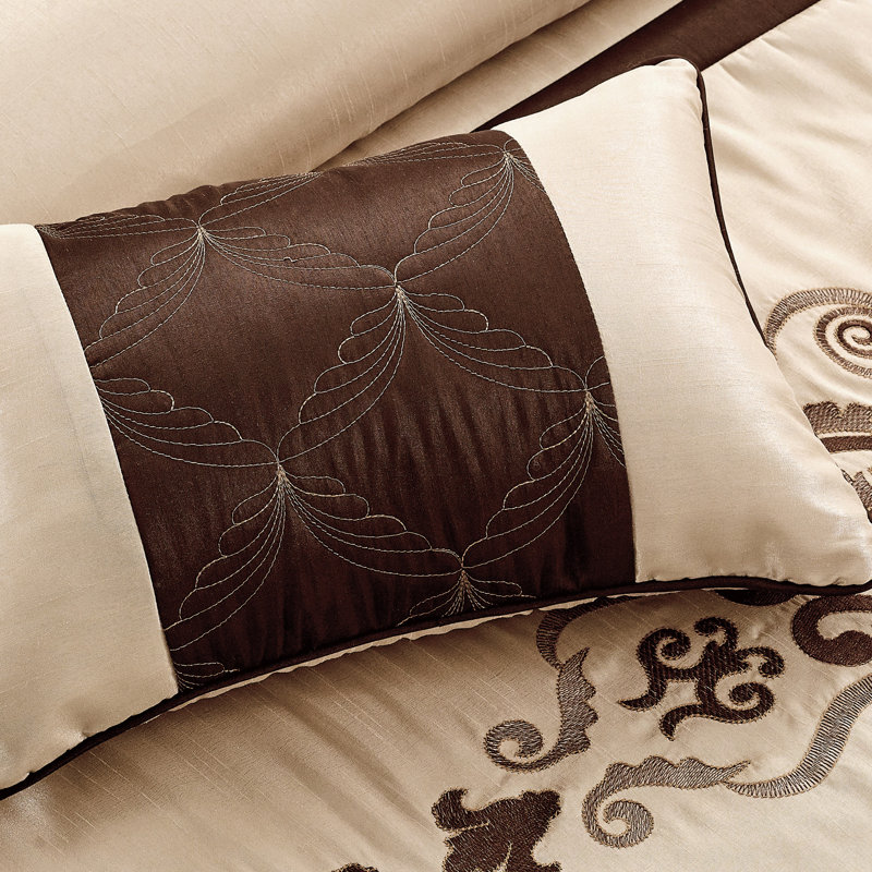 Ensemble d'édredon réversible en microfibre 7 pièces , Édredon très grand et 2 taies décoratives stand