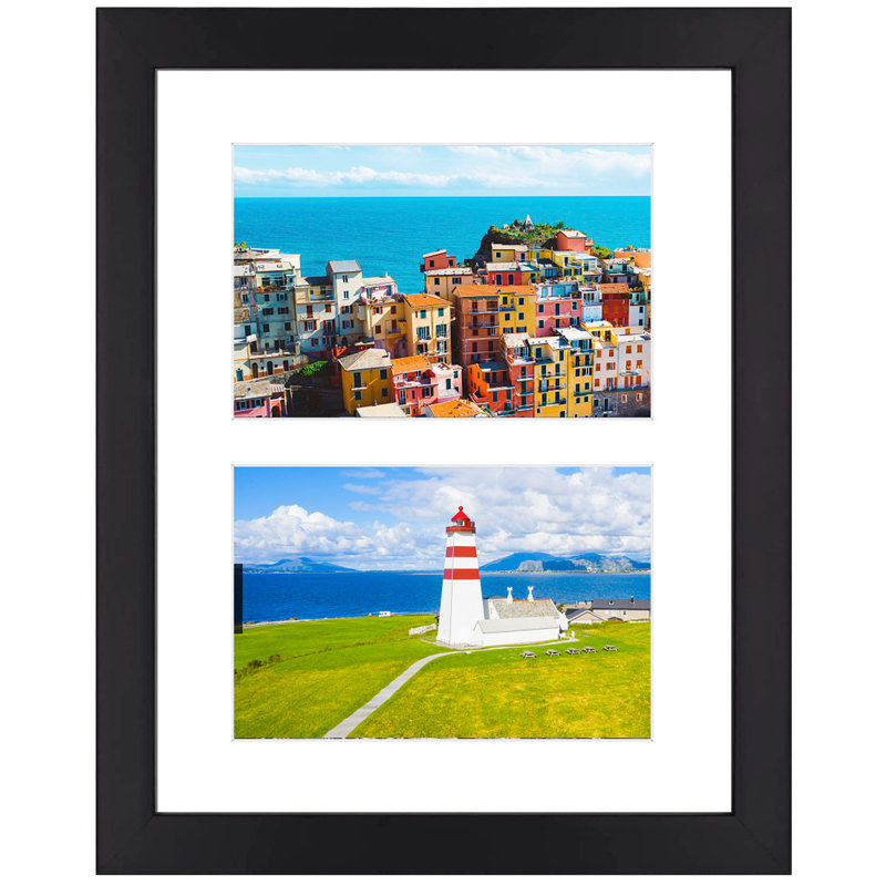 Arha Wood Collage Picture Frame with 2 Opening 4x6 Photos, Black
