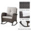 Chaises berçantes en rotin avec coussins et table d'appoint Aluel-88582366