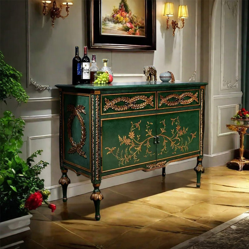 Multifunctional art deco accent cabinet