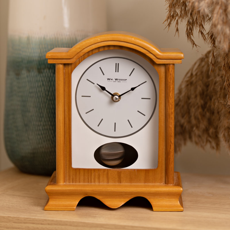William Analogue Ash Solid Wood Quartz Movement / Crystal Tabletop Clock in Wood
