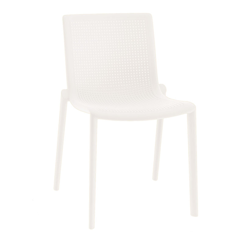 Beekat Outdoor Stacking Dining Side Chair, White