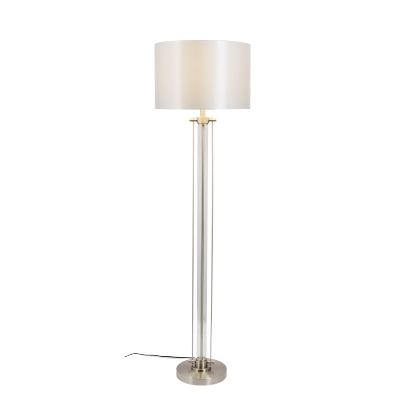 Krantz 160 H cm Traditional Floor & Table Lamp Set, Satin Chrome