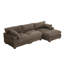 Canapé modulaire réversible 3 pièces rembourré en flanelle de fourrure de lapin brun clair avec canapé modulaire 3 pièces-2101244174-2101244178