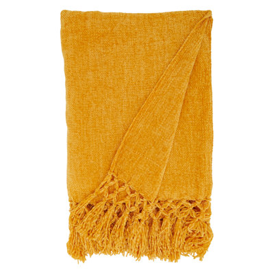 Jeté en chenille unie noué à la main l 50 po x L 60 po Blush