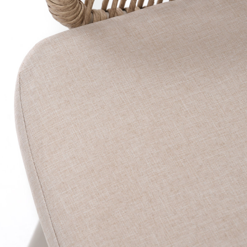 Dining Armchairs With Cushions, Beige/Beige