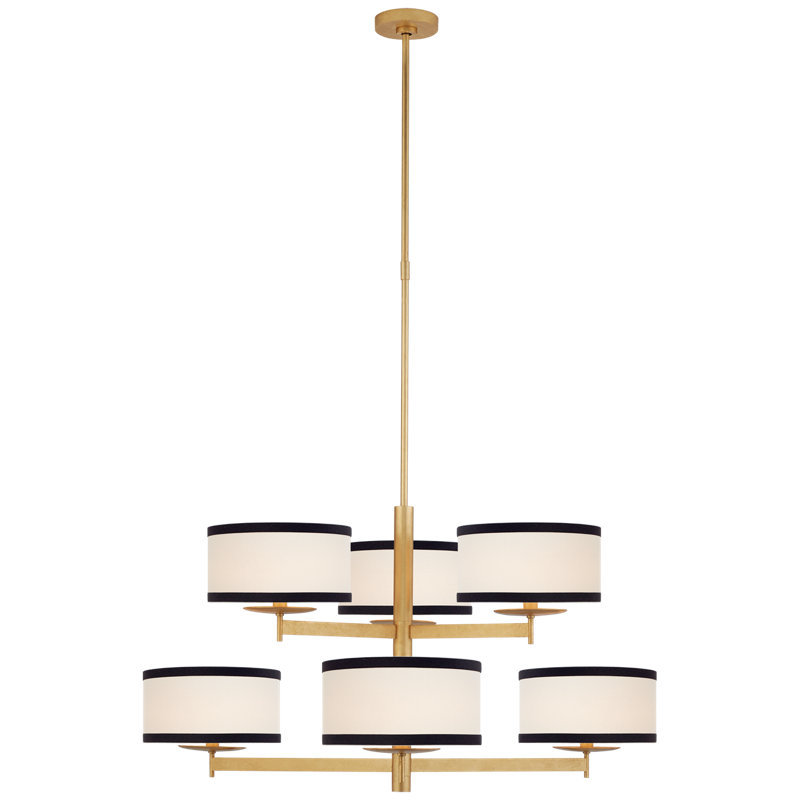 kate spade new york Walker Medium Two Tier Chandelier, Gold, Black/White
