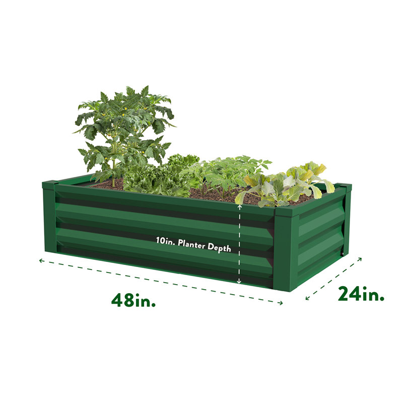 Alison Metal Raised Garden Bed, Green