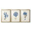 Corail antique en bleu marine I - Impression personnalisée de qualité supérieure avec cadre mat - 3 pièces