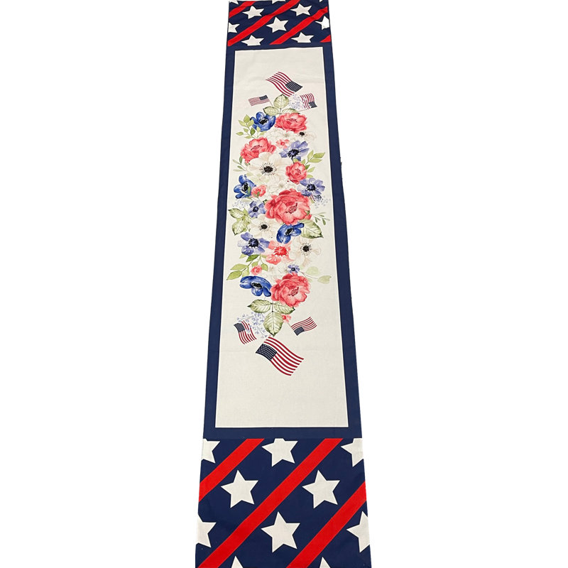 Rectangular Floral Halloween Cotton Table Runner