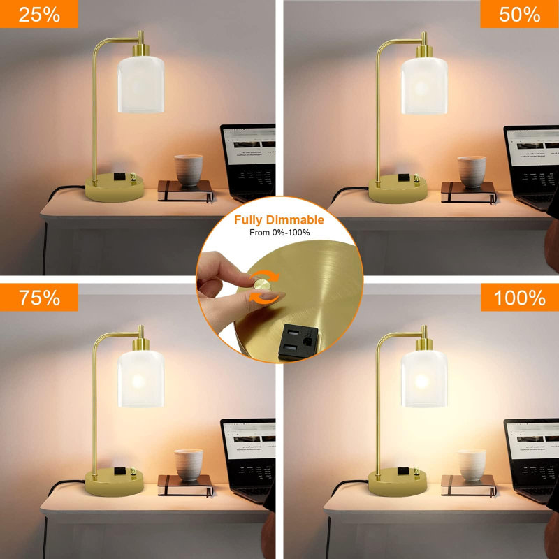 Lampe de bureau en aluminium Waligore, Or