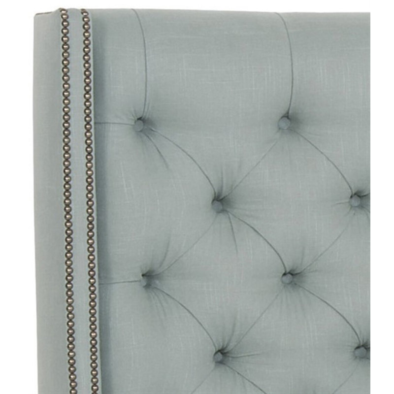 Michael Weiss King Tufted Upholstered Low Profile Panel Bed, Wrenn, Callaloo Cotton, California king