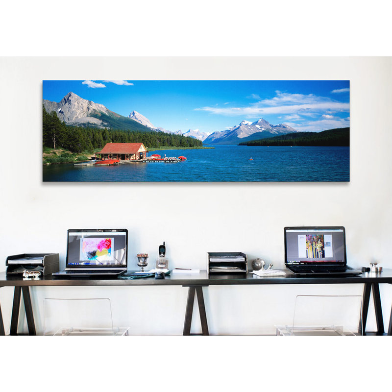 Canada, Alberta, lac Maligne - reproduction, H 20 po x l 60 po x P 1,5 po, Toile tendue