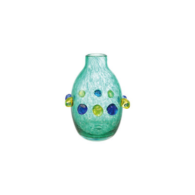 Hand-Blown Glass Vase with Raised Dots