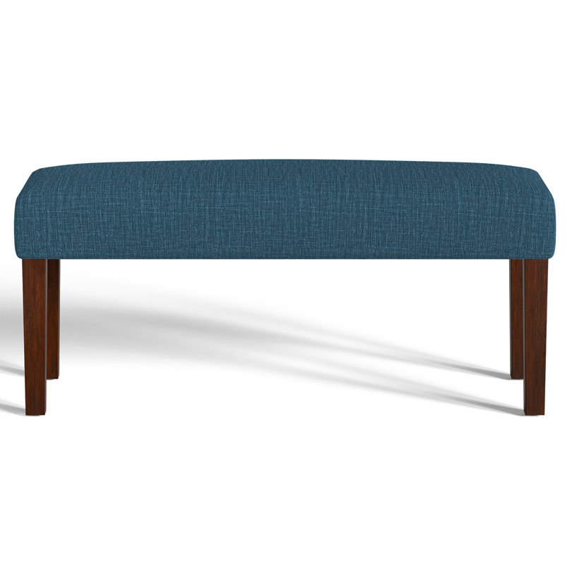 44"Wide Upholstered Accent Bench with Solid Legs,Entryway Stool, Blue
