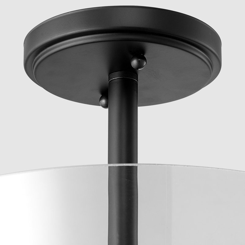 Plafonnier semi-encastré 2 lumières 12 po Komatke, Noir mat