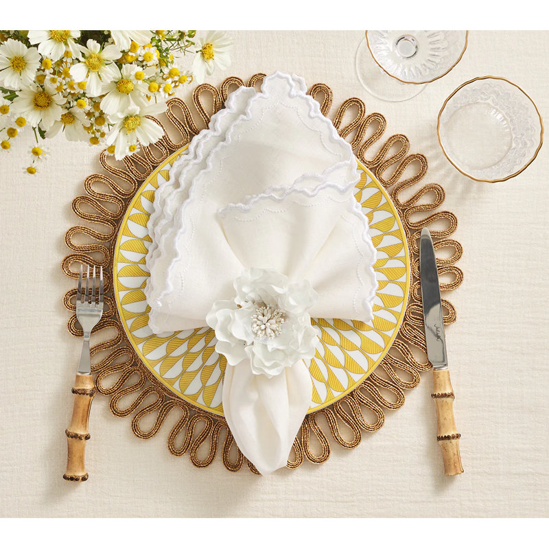 Gardenia Napkin Ring, White