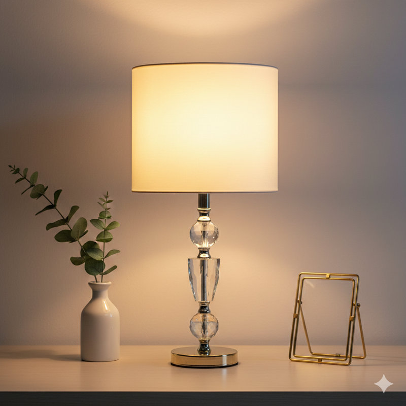Lampe de table moderne en cristal taillé 23,5 po Cale