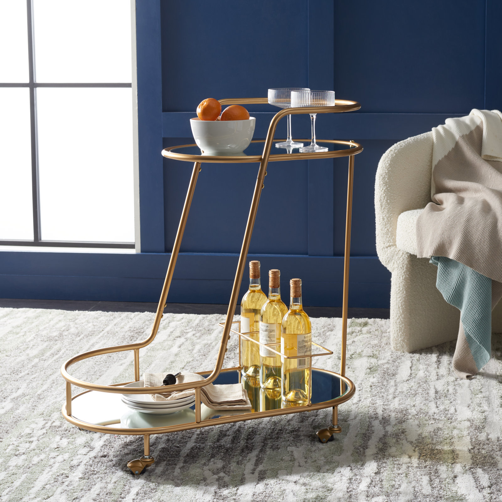 Emalie Metal Bar Cart