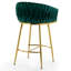 Tabouret de bar 26 po à hauteur de comptoir en velours pour îlot de cuisine avec dossier ondulé à la main (ensemble de 2), base et repose-pieds-1453975776-1453975783