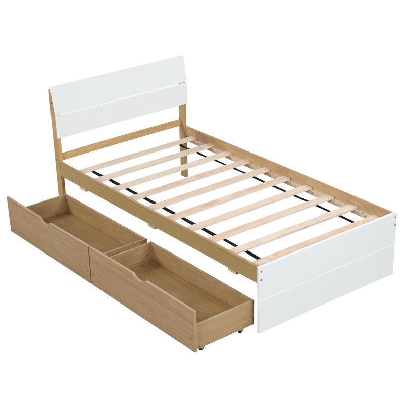 Cadre de lit simple élégant avec 2 tiroirs