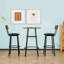 Ensemble de tabourets de bar ronds avec tablette et tabourets rembourrés-1113690886