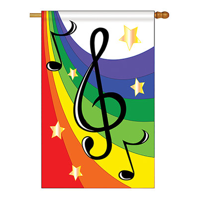 Clef en polyester 2 côtés 40 x 28 po centres d’intérêt drapeau maison