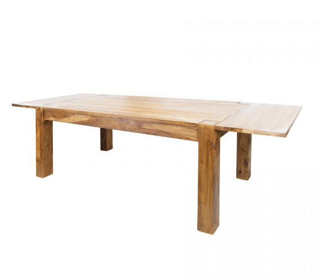 Granby Rosewood Rectangular Solid Wood Top with Solid Wood Base Dining Table, 100 cm W x 200-280 cm L, Honey