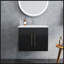 Meuble-lavabo mural 24 po avec lavabo, portes doubles, charnières à fermeture douce, lavabo en céramique, assemblage facile, poignées dorées, rangement-363596567-363596564