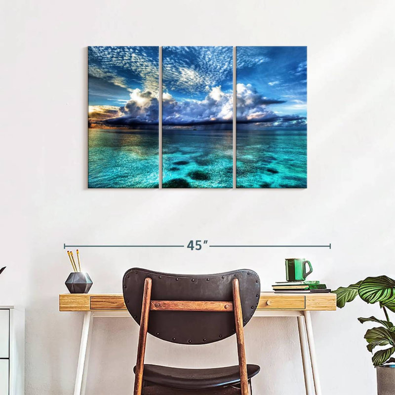 3 pièces Cozumel avec vue sur l'océan, H 38 po x l 24 po x P 1,25 po