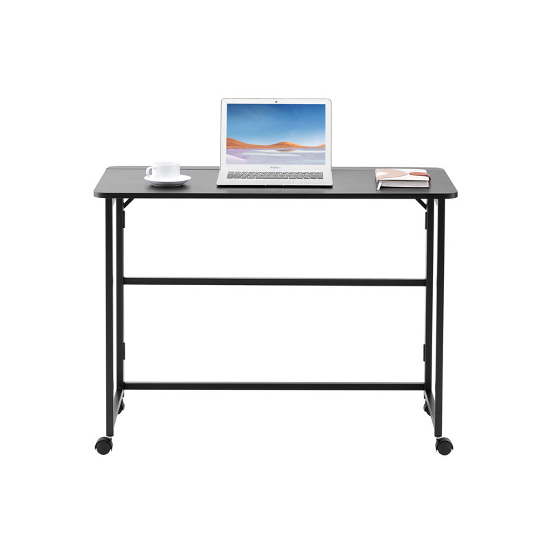 Small Folding Writing Desk - 38.91 Inches For Study, Home Office, Kitchen, Portable And Lightweight Foldable Computer Organizable