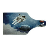 Ambesonne Nebula Tempered Glass Cutting Board Astronaut Planets Space Multicolor