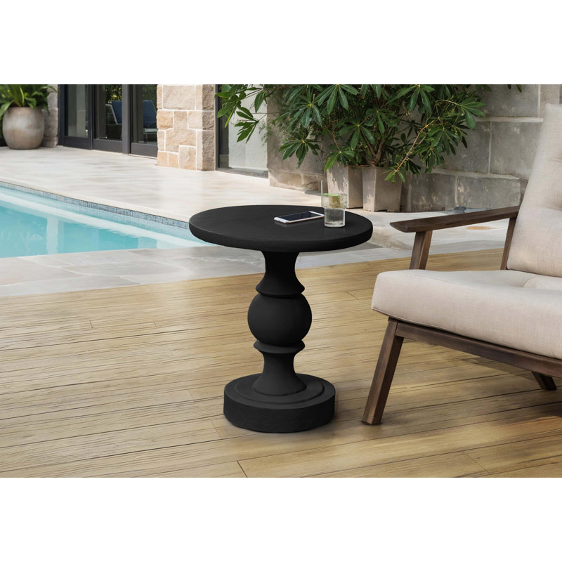 Table d'appoint ronde polyvalente pour la vie intérieure et extérieure, Noir
