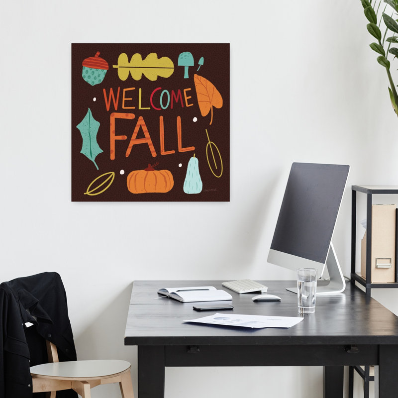 Fall Fun V, art abstrait contemporain d'automne, H 18 po x l 18 po