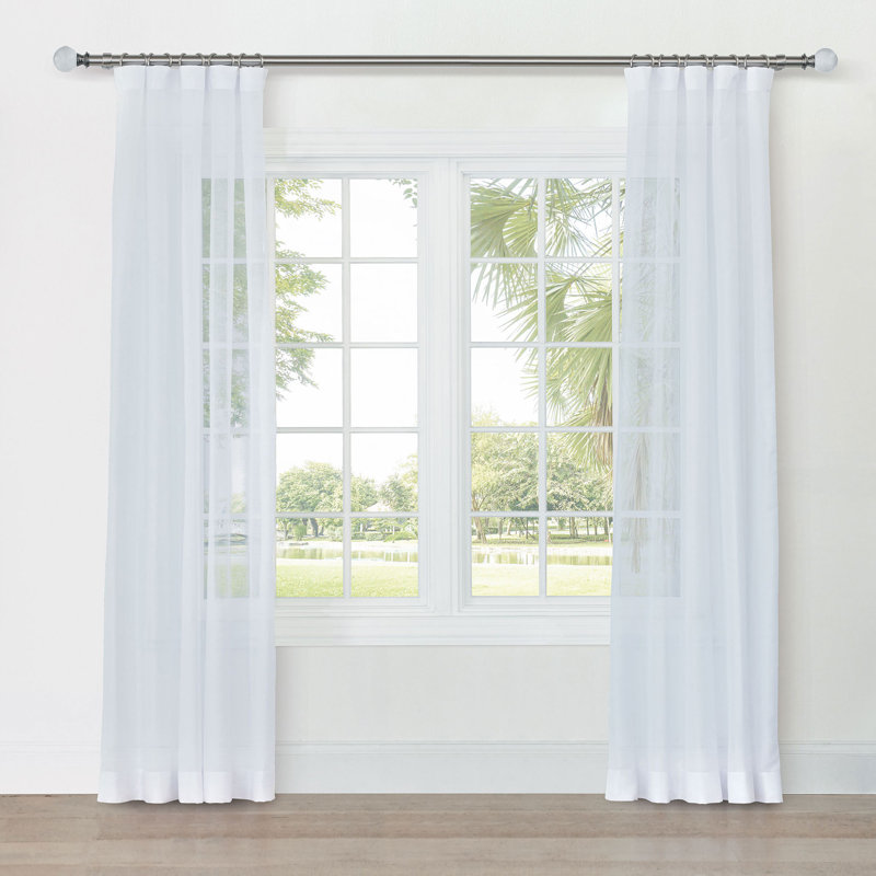 Sway Sheer Curtain, White, 48" W x 84" L