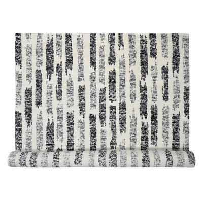 Tapis noir en laine noué à la main de conception moderne 12 pi x 17 pi 9 po 86C5F5E9A88D48F982EC7F4EC51BC799