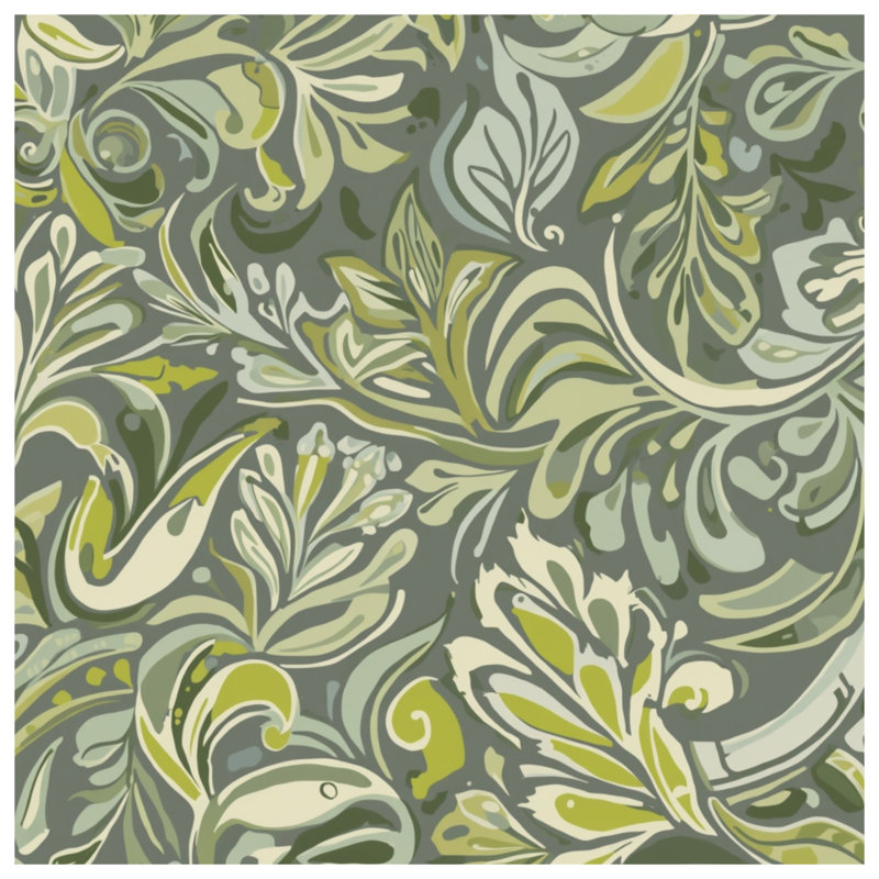Green Floral Pattern Blankets, 50in W x 60in H