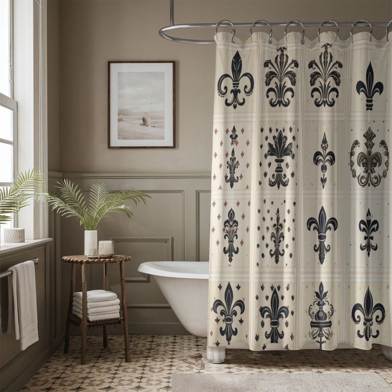 Rideau de douche IntriCatse Damask - Premium, H 74 po x l 71 po